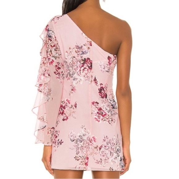 Michael Costello X Revolve Carter Pink Floral One Shoulder Dress medium Feminine - Picture 2 of 13